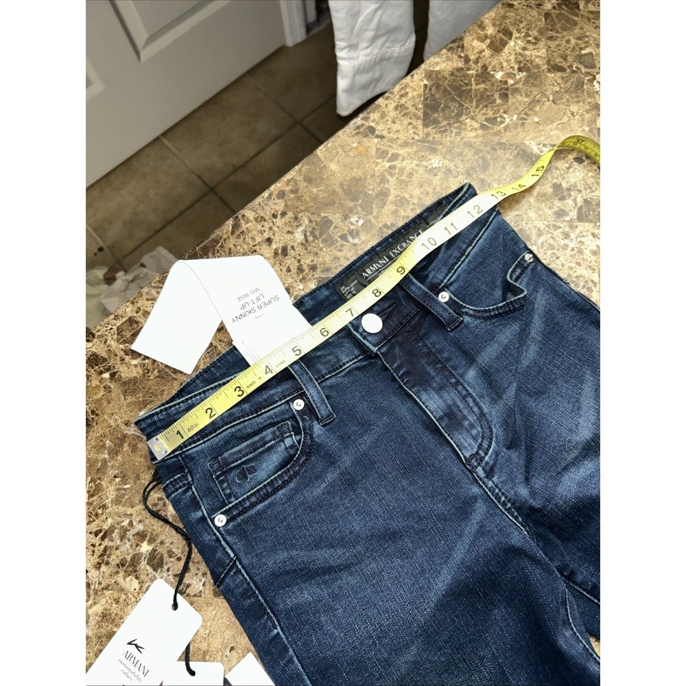 armani exchange AX Womens J69 Jeans Organic 25R Super Skinny Mid Rise 25x29.5 - Picture 5 of 11